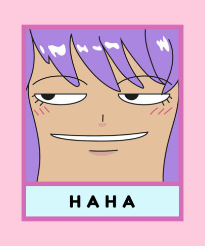 Spy x Family-Inspired T-Shirt Design Template with an Anime Character's Face