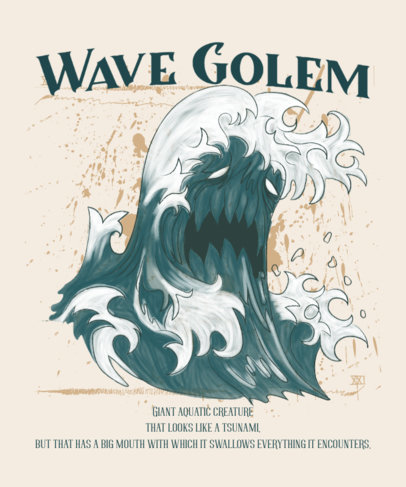 Medieval Bestiary T-Shirt Design Template Inspired by Cabinet of Curiosities