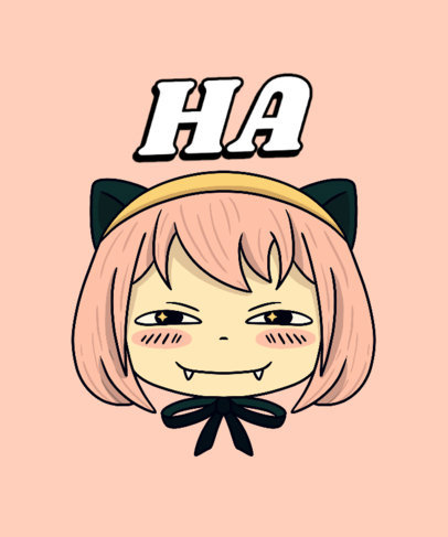 T-Shirt Design Maker Featuring a Character's Face Inspired by Spy X Family