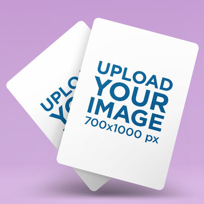 Mockup of Two Trading Card Placed on a Customizable Backdrop