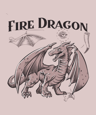 Cabinet of Curiosities-Inspired T-Shirt Design Creator with a Dragon Illustration