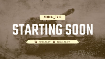 Starting-Soon Twitch Screen Video Maker Featuring a War Theme