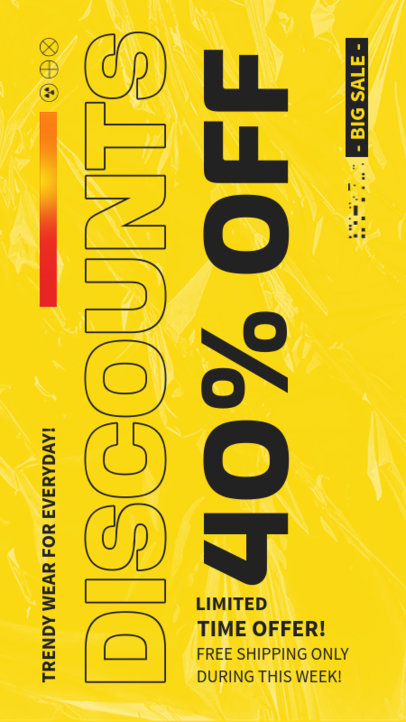 Typography-Themed Instagram Story Template Featuring a Big Sale Ad 