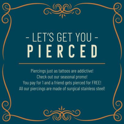 Instagram Post Generator Featuring a Promo for a Piercing Parlor