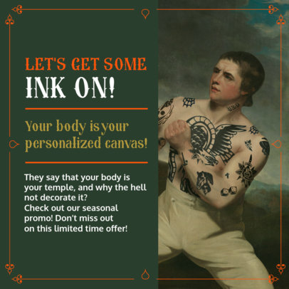 Tattoo Shop Instagram Post Generator With a Small Business Promo 5190a