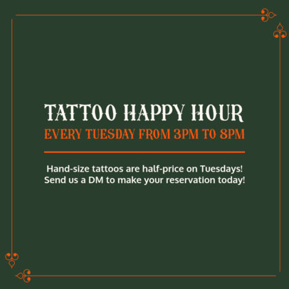 Promo Instagram Post Generator for a Tattoo Studio