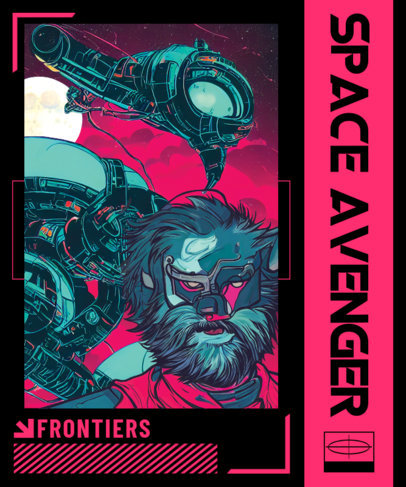 Space-Themed T-Shirt Design Generator Featuring a Werewolf Graphic