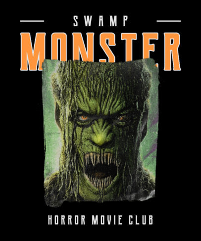 Scary T-Shirt Design Generator Featuring an AI Swamp Monster Graphic
