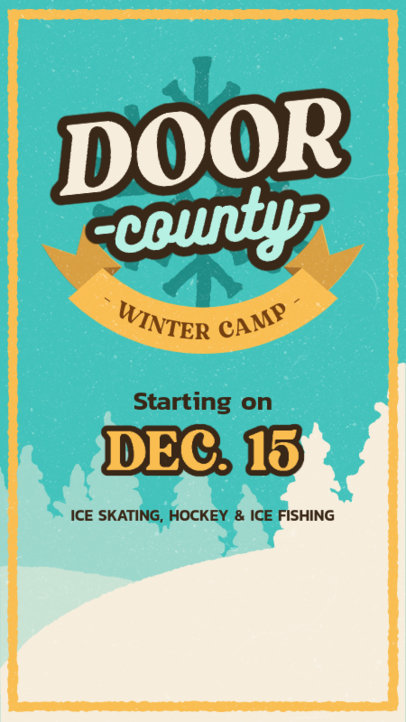 Outdoors-Themed Instagram Story Template Featuring a Winter Camp Info 5543c