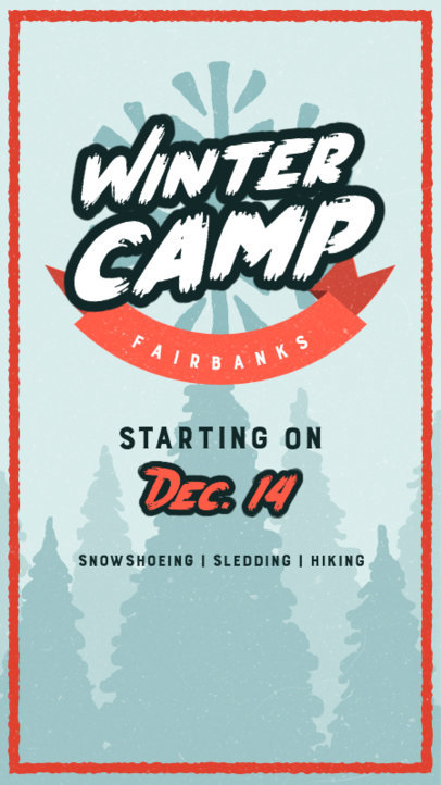 Instagram Story Generator to Announce a Winter Camp Recreational Retreat 5543e