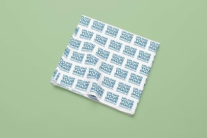 Home Decor Mockup of a Table Cloth Folded over a Solid Surface