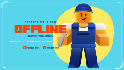 Twitch Offline Banner Design Generator Featuring a Theme Inspired by Roblox