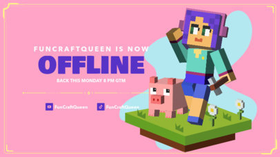 Twitch Offline Banner Design Creator With a Minecraft-Inspired Theme