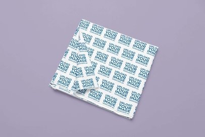 Mockup of a Folded Tablecloth Placed Over a Customizable Background