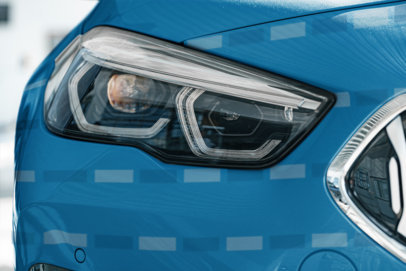 Mockup of a Decal Placed on a Luxury Car's Front Bumper