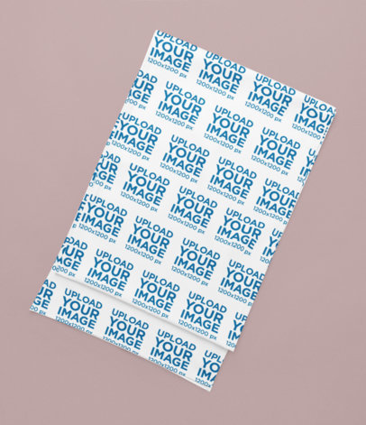 Mockup of a Folded Table Runner Placed over a Solid Surface