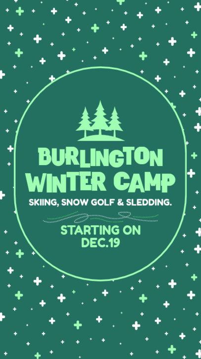 Instagram Story Generator with a Colorful Background for a Snow Skiing Camp 5542F