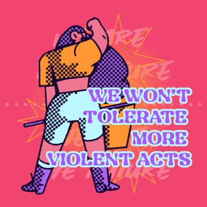 Instagram Post Generator with an Anti-Violence-Themed Quote for a Feminist Cause