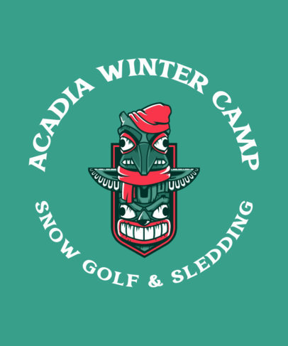 T-Shirt Design Template for a Snowboarding Winter Camp 5538a