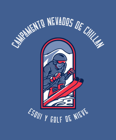 T-Shirt Design Maker with an Illustrated Graphic for an Alpine Skiing Camp 5538d