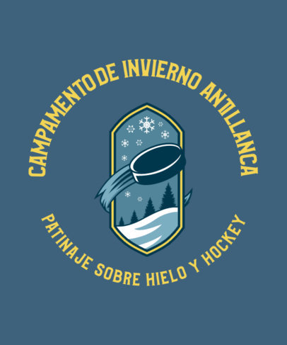 T-Shirt Design Generator with a Hockey Pod Graphic for a Winter Camp 5538b