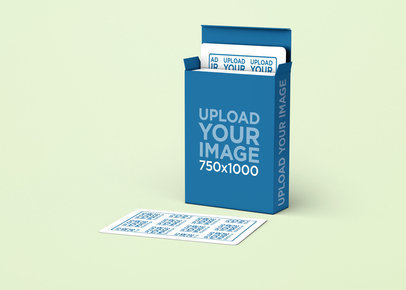 Playing Card Mockup Featuring a Box and a Colorful Surface