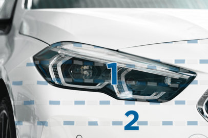 Car Decal Mockup Featuring a Luxury Automobile