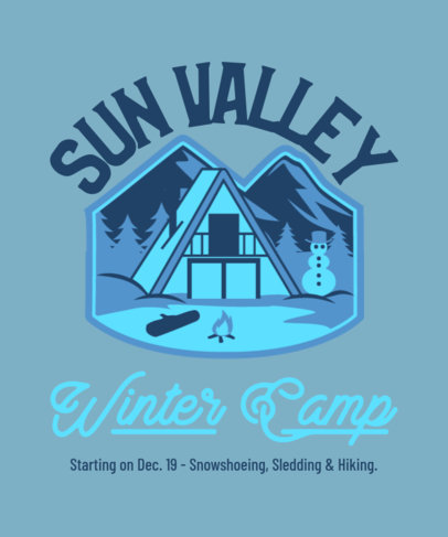 Illustrated T-Shirt Design Creator for a Winter Recreational Camp 5537b