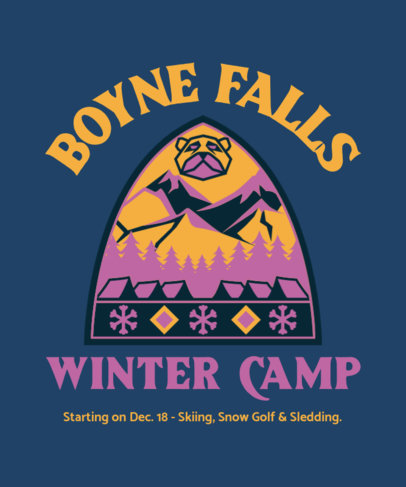 T-Shirt Design Maker for a Winter Sports Camp Featuring Mountain Graphics 5537d