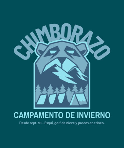 T-Shirt Design Generator for a Winter Camp Featuring a Bear Graphic 5537e