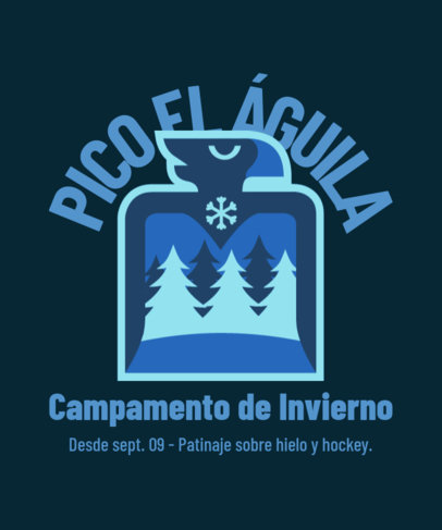 T-Shirt Design Template for a Sports-Themed Winter Camp 5537g