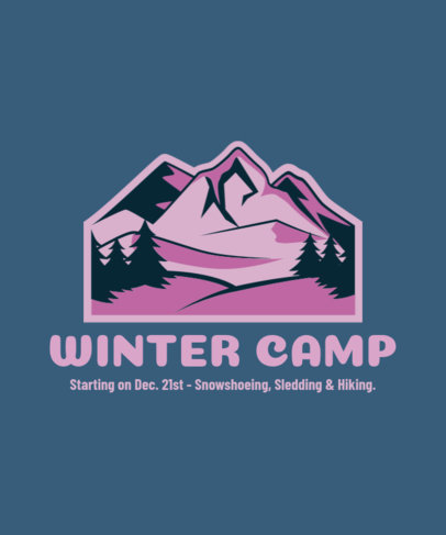 Sports Camp T-Shirt Design Maker Featuring a Winter Theme 5537h