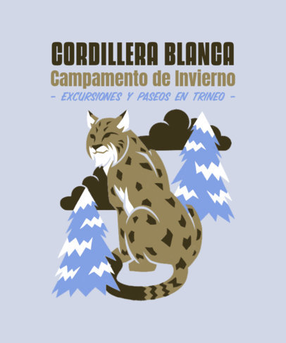 T-Shirt Design Maker with an Illustrated Tiger for a Sleigh Ride Service 5539d