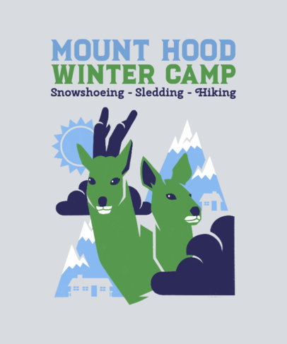 T-Shirt Design Creator with Illustrated Reindeer for a Winter Camp 5539b