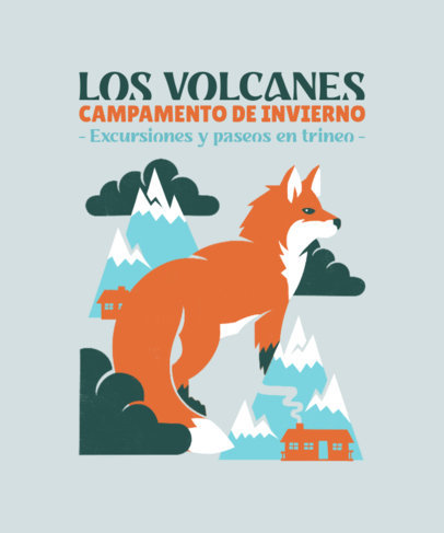 T-Shirt Design Creator for Sleigh Ride Excursions with a Wolf Illustration 5539f