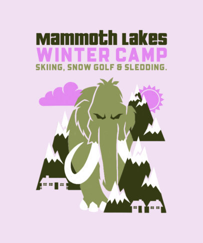 T-Shirt Design Generator for a Snow Golf Course Featuring a Mammoth Graphic 5539g