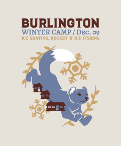 Illustrated T-Shirt Design Maker for a Winter Activities Camp 5539h