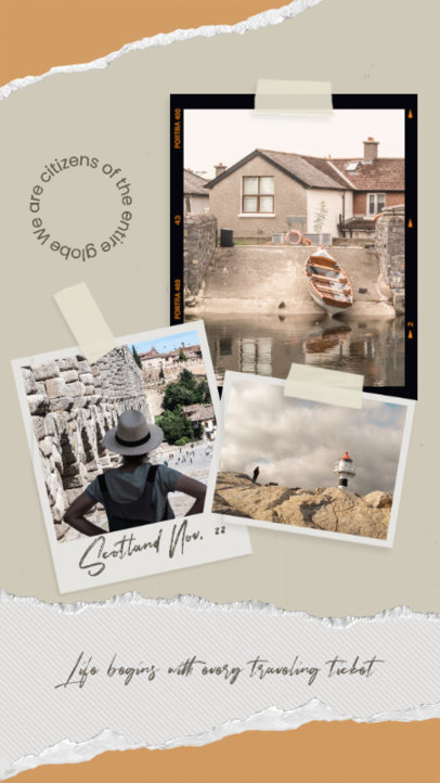 Travel-Themed Instagram Story Maker Featuring a Photo Collage
