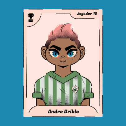 Avatar Logo Template with an Illustrated Soccer Player 5134d