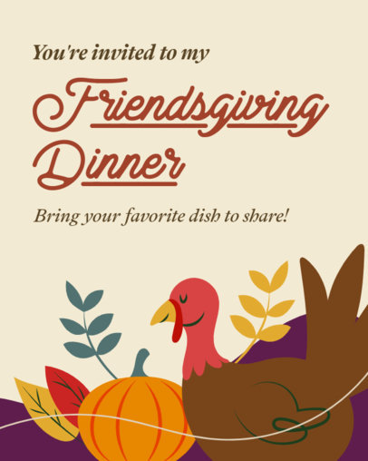 Instagram Post Template Featuring an Invitation to a Friendsgiving Dinner 4626h-5216