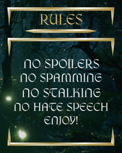 Twitch Panel Maker Featuring a Channel's Rules with an AI-Generated Fantasy Background 5560