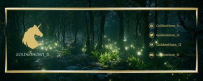 Twitch Banner Template Featuring Fantasy Graphics