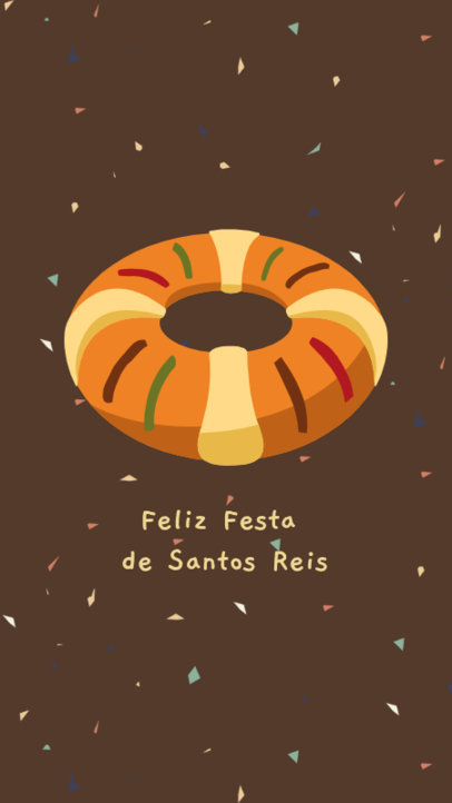 Instagram Story Creator Featuring an Illustrated King Cake for Three Kings Day 