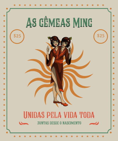 T-Shirt Design Creator Featuring a Creepy Carnival Creature Inspired by Cabinet of Curiosities