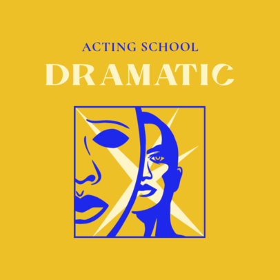 Drama School Logo Template Featuring a Actor Graphic