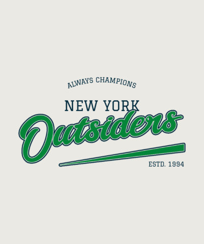 T-Shirt Design Maker for a Baseball Team and a Typographic Theme