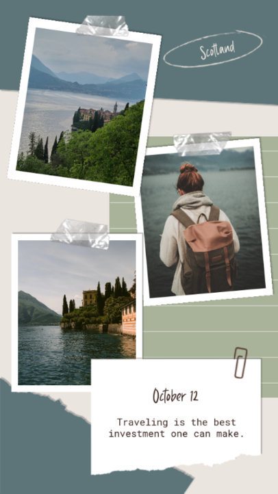 Instagram Story Maker Featuring a Travel Diary Theme