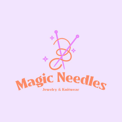 Crochet Knitting Store Logo Template for an Apparel Brand