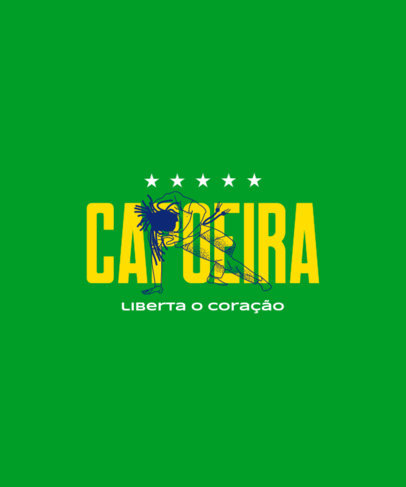Capoeira-Themed T-Shirt Design Maker with Illustrated Fighter Graphics