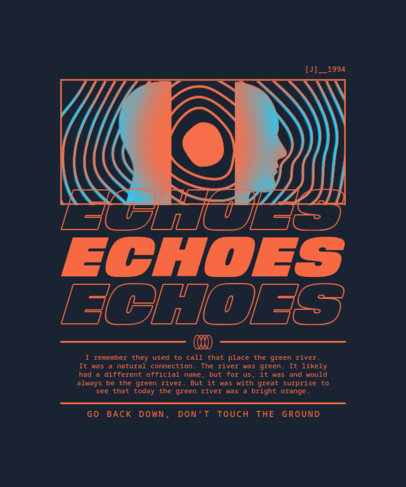 T-Shirt Design Maker Featuring Abstract Graphics with Repetitive Texts